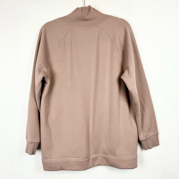 Athleta Cozy Karma Side Zip Funnel Neck Sweatshirt In Dogwood Mauve Size L - Picture 13 of 15